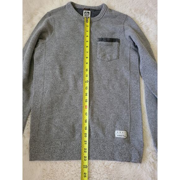 Reef Men's Gray Sweater Long Sleeved Shirt With Pocket Size Small - Picture 6 of 8